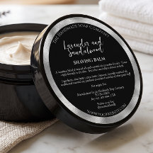 Rótulo de Pote de Cosméticos Preto e Prata c/ Ingr