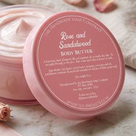 Adesivo Rótulo de Pote de Cosméticos Rosa Empoeirado c/ In