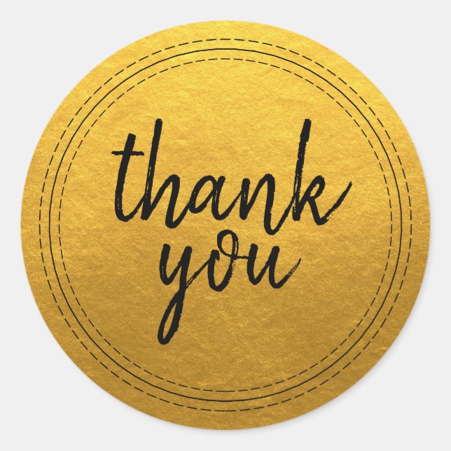 Adesivo Rótulo de presente de agradecimento dourado Chic S (Frente)