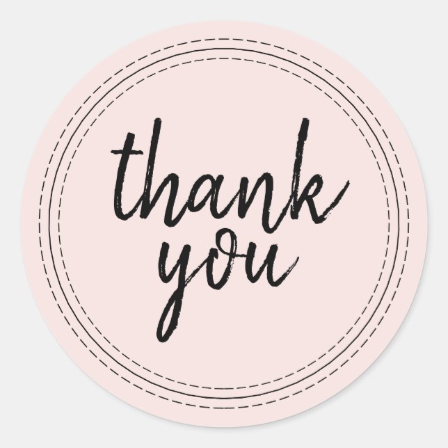 Adesivo Rótulo de presente de agradecimento rosa pastel Ch (Frente)