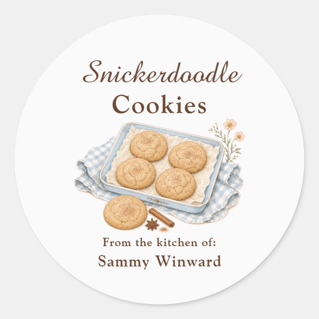 Adesivo Rótulo de Presente de Biscoito Snickerdoodle (Frente)