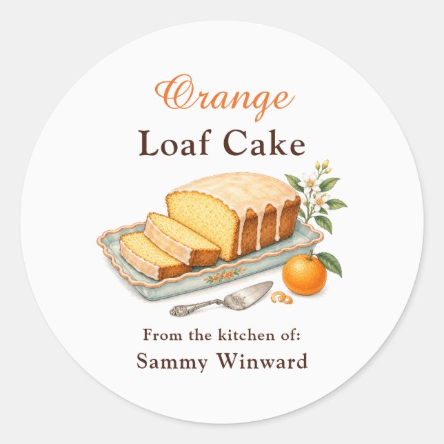 Adesivo Rótulo de Presente de Bolo de Laranja (Frente)