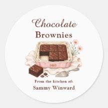 Rótulo de Presente de Brownies de Chocolate Caseir