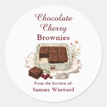 Rótulo de Presente de Brownies de Chocolate e Cere