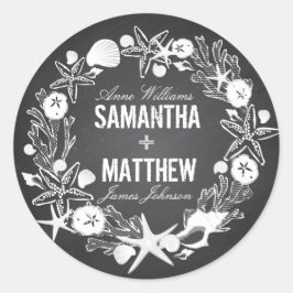 Adesivo Rótulo de Presente de Casamento de Seashells