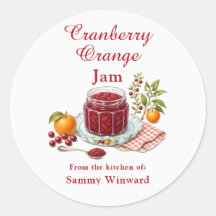 Rótulo de Presente de Geleia de Cranberry e Laranj
