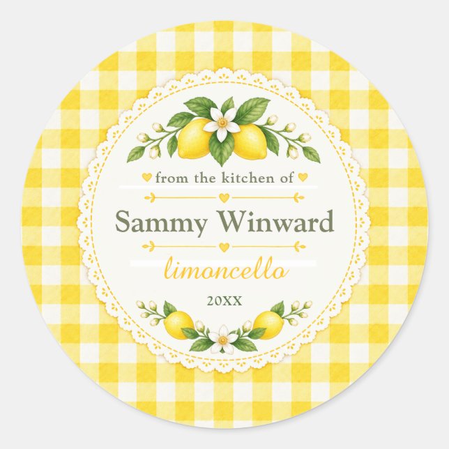 Adesivo Rótulo de Presente de Limoncello Caseiro (Frente)