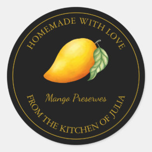 Adesivo Rótulo de Preservação de Mango Homemade Dourada