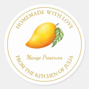 Adesivo Rótulo de Preservação de Mango Homemade Dourada