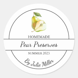 Adesivo Rótulo de Preservação de Pear Homemade Simples