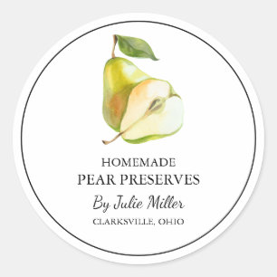 Adesivo Rótulo de Preservação de Pear Homemade Simples