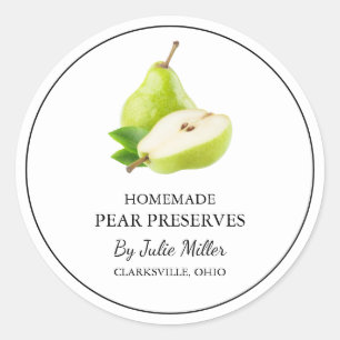 Adesivo Rótulo de Preservação de Pear Homemade Simples