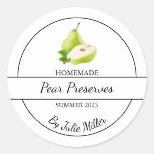 Adesivo Rótulo de Preservação de Pear Homemade Simples