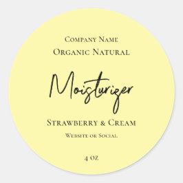 Adesivo Rótulo de Produto Amarelo Mínimo Moderno Skincare