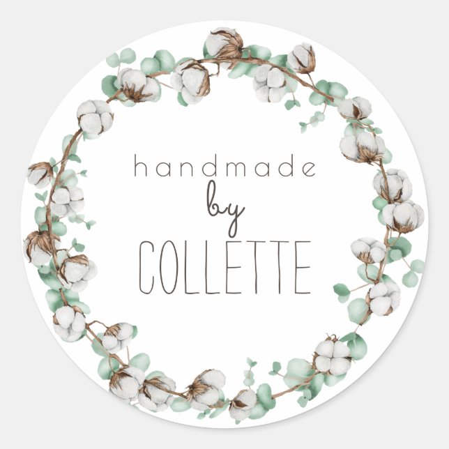 Adesivo Rótulo de Produto Botânico Rústico Simples (Frente)