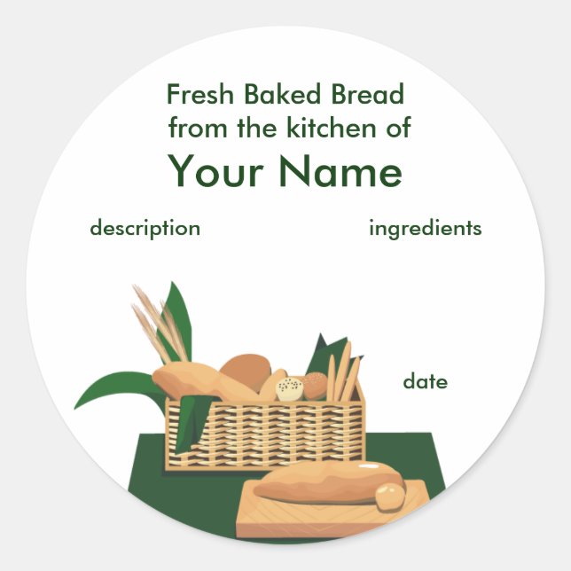 Adesivo Rótulo de Produto Cesta de Pão (Frente)