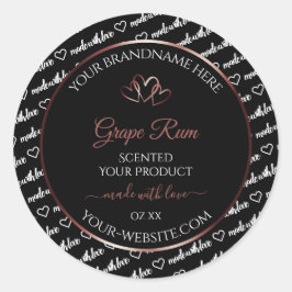 Adesivo Rótulo de Produto Cloud de Palavra Branca Preta -