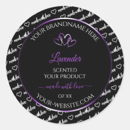 Adesivo Rótulo de Produto Cloud de Palavras Brancas Pretas