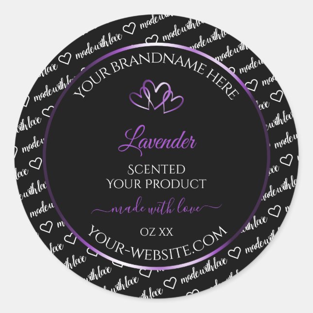 Adesivo Rótulo de Produto Cloud de Palavras Brancas Pretas (Frente)