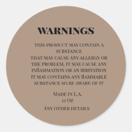 Adesivo rótulo de produto de avisos de pequenas empresas p