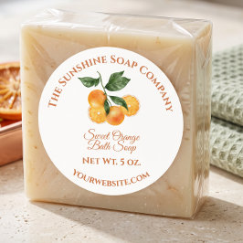 Adesivo Rótulo de Produto de Banho e Corpo - Laranja