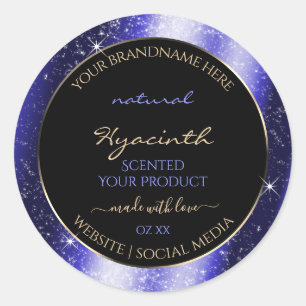 Adesivo Rótulo de Produto de Frame Glitter Real Azul