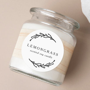 Adesivo Rótulo de Produto de Grinalda Botânica Elegante