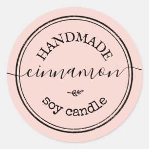 Adesivo Rótulo de Produto de Letra Manual Rosa com Borda P