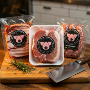 Adesivo Rótulo de Produto de Negócios de Porco Premium Fre