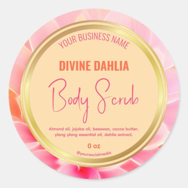 Adesivo Rótulo de Produto de Quadro Dourado  bege-rosa-cla (Frente)