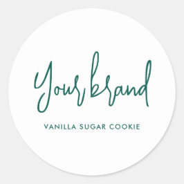 Adesivo Rótulo de Produto de Vela de Script Verde Moderno