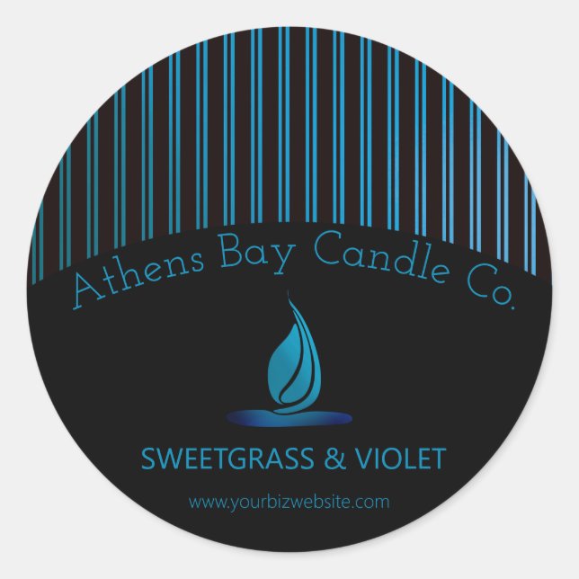 Adesivo Rótulo de Produto de Velas de Stripes Elegantes (Frente)