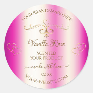 Adesivo Rótulo de produto do Ornamentado Dourado Rosa de l