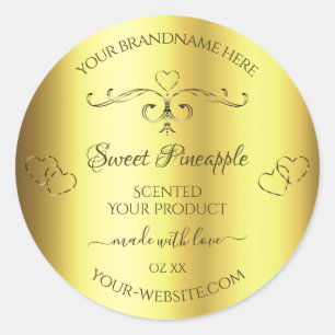 Adesivo Rótulo de produto Dourado e luxuoso Ornamentado bo