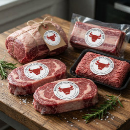 Adesivo Rótulo de Produto Empresarial de Carne Premium Fre