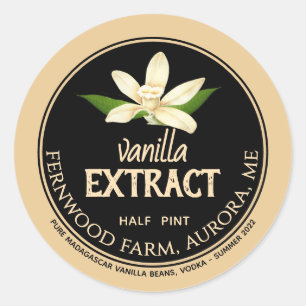 Adesivo Rótulo de produto Extrato de Vanilla Bean para pre