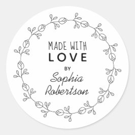 Adesivo Rótulo de Produto Floral Personalizado Com Amor