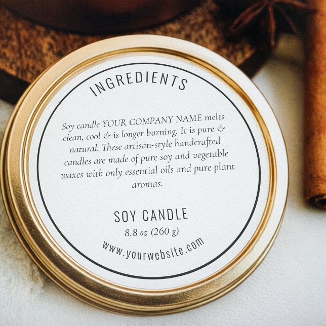 Adesivo Rótulo de Produto Ingredientes Preto Neutro (Criador carregado)