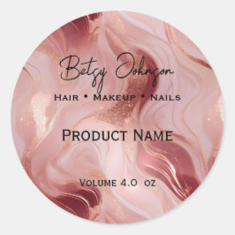 Adesivo Rótulo de Produto Marbled Glitter Dourado Elegante