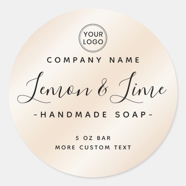 Adesivo Rótulo de produto mínimo de marfim elegante (Frente)