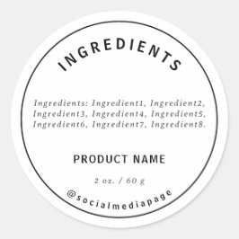 Adesivo Rótulo de Produto para Ingredientes Modernos