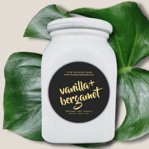 Adesivo Rótulo de produto para vela negra moderna