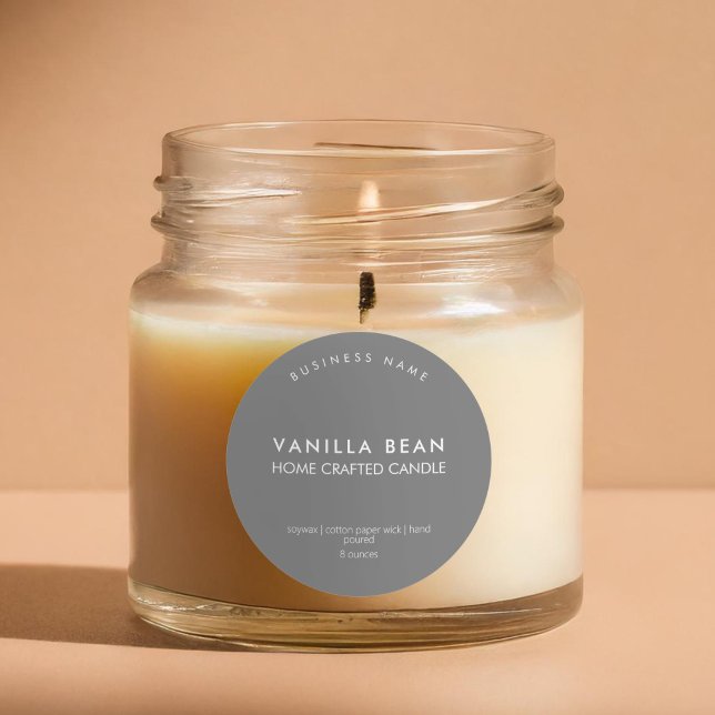 Adesivo Rótulo de Produto para Velas de Cinza Mínima Moder (Criador carregado)