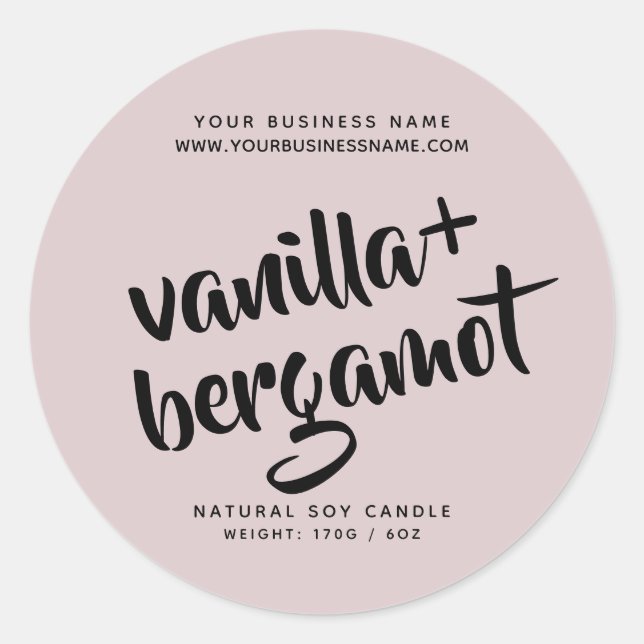 Adesivo Rótulo de produto para velas manuais modernas (Frente)