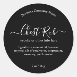 Adesivo Rótulo de Produto Personalizado Preto e Branco Min