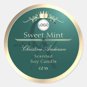Adesivo Rótulo de Produto Pine Teal com Logotipo de Moldur