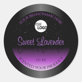 Adesivo Rótulo de produto preto Rótulo suave com logotipo