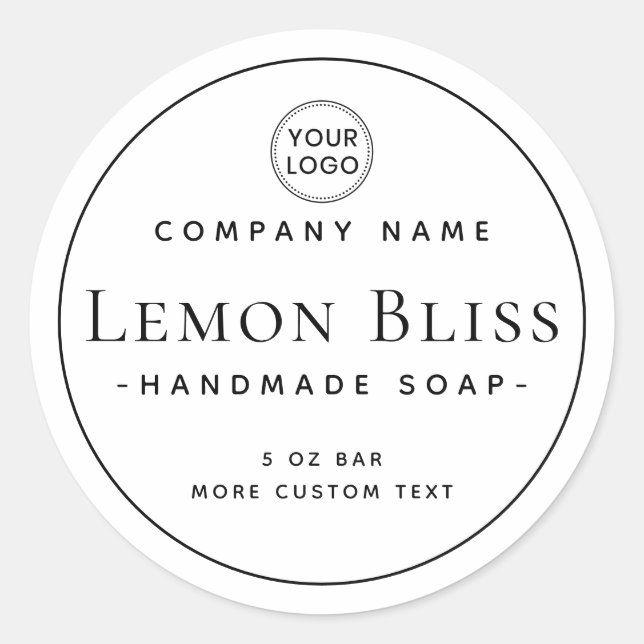 Adesivo Rótulo de produto redondo mínimo elegante (Frente)