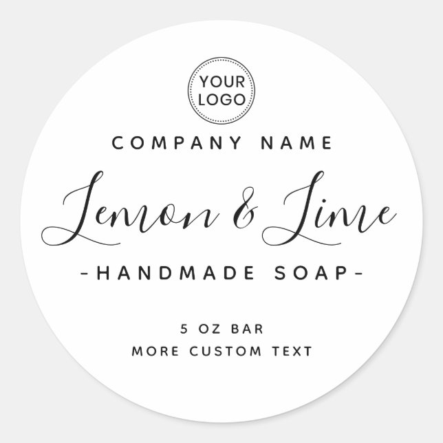 Adesivo Rótulo de produto redondo mínimo elegante (Frente)