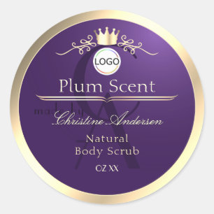 Adesivo Rótulo de Produto Roxo Escuro com Logotipo em Mold